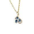14k Gold Swiss Blue Topaz Pendant 3 stone - K Jewelry Accessories