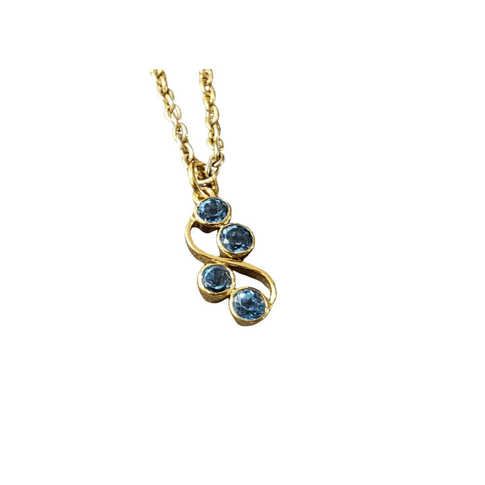 14k Gold Swiss Blue Topaz Pendant Beautiful - K Jewelry Accessories