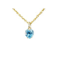 14k Gold Swiss Blue Topaz Pendant Heart Shape - K Jewelry Accessories