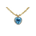 14k Gold Swiss Blue Topaz Pendant Heart Shaped for women - K Jewelry Accessories