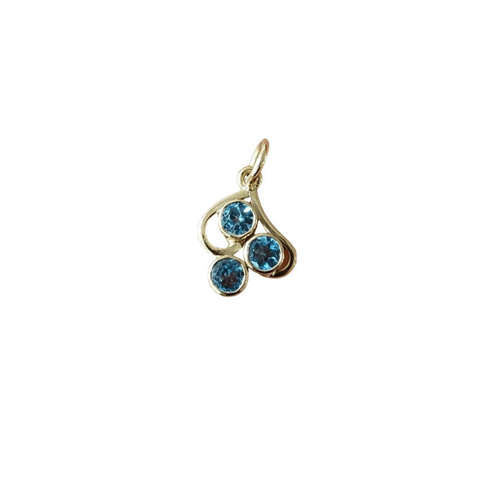 14k Gold Swiss Blue Topaz Pendant In Beautiful shape - K Jewelry Accessories