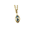 14k Gold Swiss Blue Topaz Pendant two stone jewelry - K Jewelry Accessories