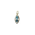 14k Gold Swiss Blue Topaz Pendant with natural stones - K Jewelry Accessories