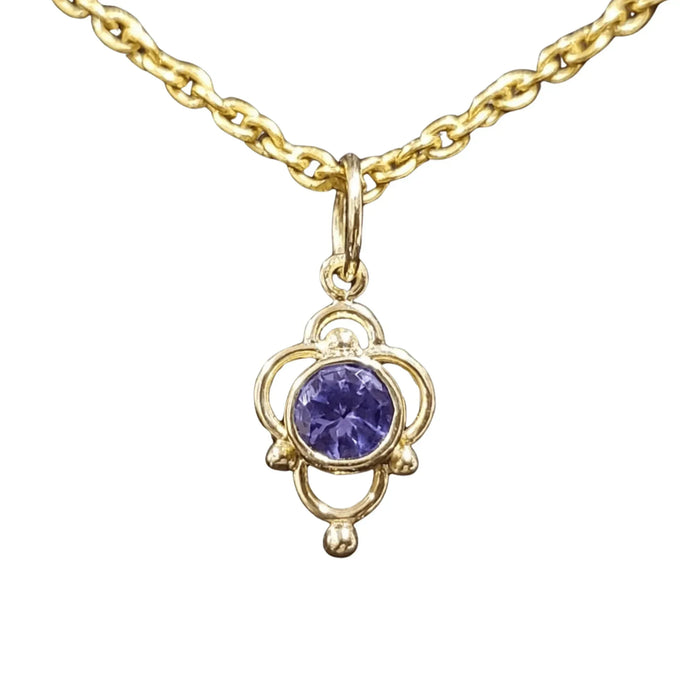 14k Gold Tanzanite Dainty Pendant - K Jewelry Accessories