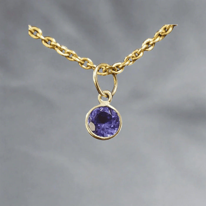 14k Gold Tanzanite Pendant Charm - K Jewelry Accessories