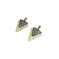 14k Gold Triangle Oxidized Diamond Charm Pendant - K Jewelry Accessories