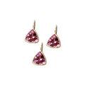 14k Gold Trillion Shape Pink Rubellite Tourmaline Charm Pendant - K Jewelry Accessories