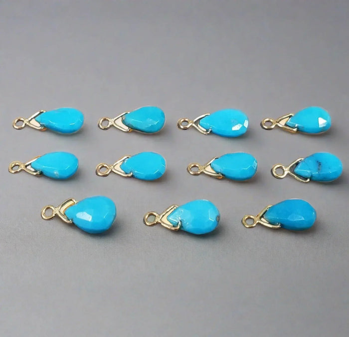 14k Gold Turquoise Pendant Sleeping Beauty Charm - K Jewelry Accessories