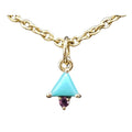14k Gold Turquoise with Amethyst Pendant - K Jewelry Accessories