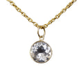 14k Gold White Topaz Pendant Round Pendant Charm - K Jewelry Accessories