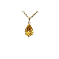 14k Gold Yellow Citrine Diamond Pendant Necklace - K Jewelry Accessories