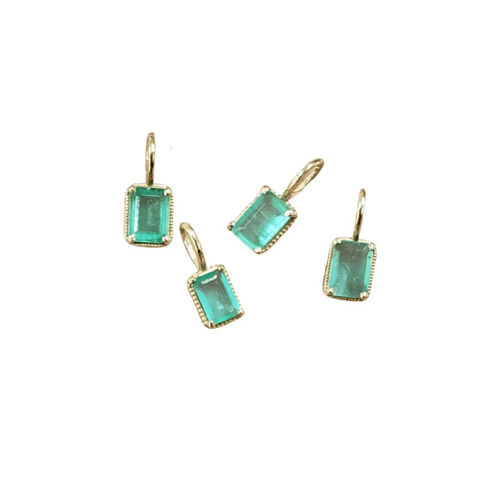 14k Gold Zambian Emerald Charm Pendant For Women - K Jewelry Accessories