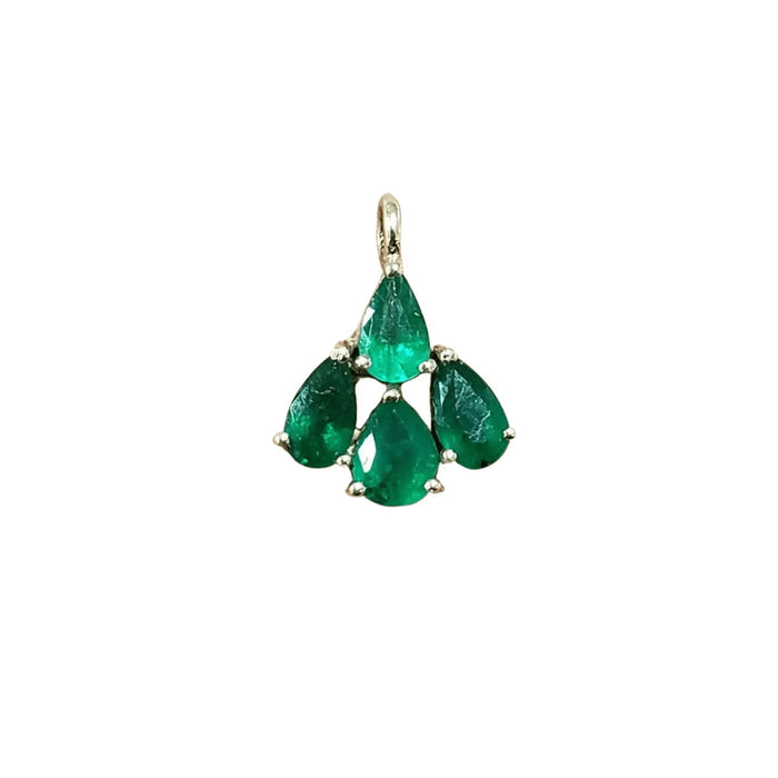 14k Gold Zambian Emerald Charm Pendant - K Jewelry Accessories