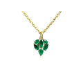 14k Gold Zambian Emerald gemstone Leaf Pendant - K Jewelry Accessories