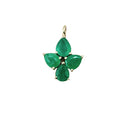 14k Gold Zambian Emerald Leaf Charm Pendant - K Jewelry Accessories
