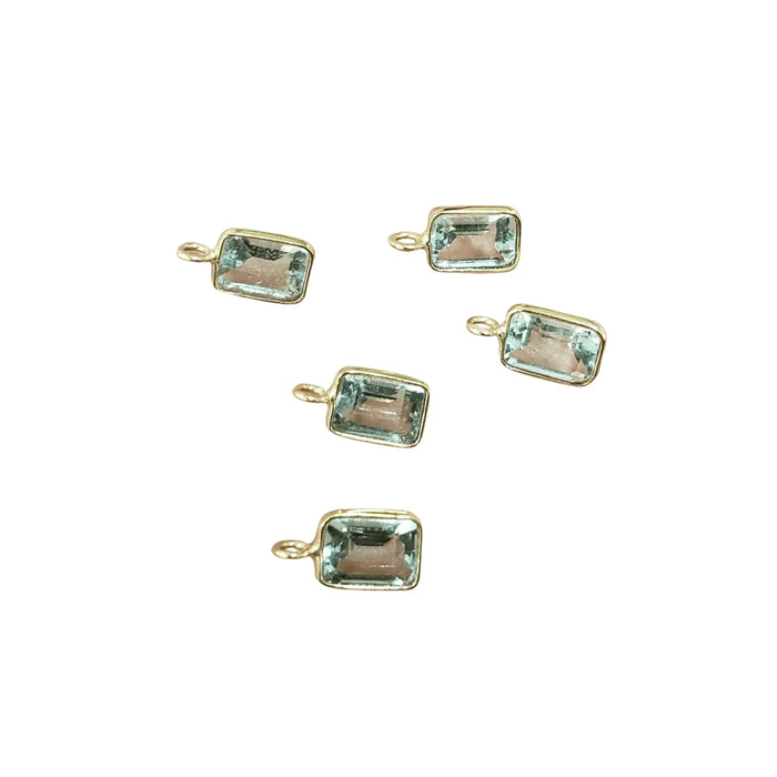 14k Green Aquamarine Charm Pendant - K Jewelry Accessories