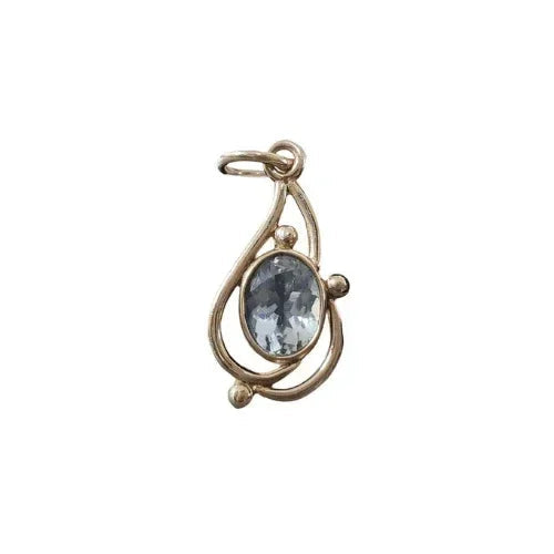 14k Natural Aquamarine Gold Pendant For Women - K Jewelry Accessories