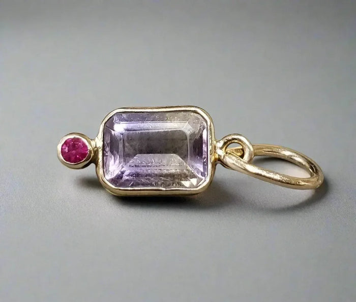 14k Octagon Ametrine Pendant Gold With Ruby - K Jewelry Accessories