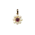 14k Pearl and Pink Tourmaline Gold Pendant - K Jewelry Accessories