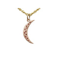 14k Rose Gold Orange Sapphire Moon Pendant - K Jewelry Accessories