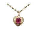 14K Solid Gold Pink Tourmaline & Diamond Pendant - K Jewelry Accessories