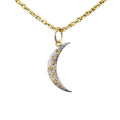 14k Yellow Sapphire gold necklace Moon charm - K Jewelry Accessories