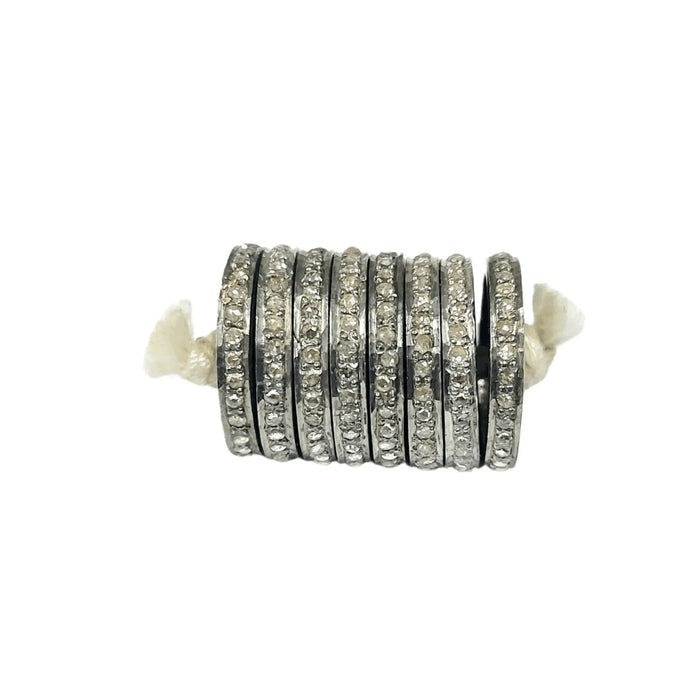 15 mm 925 Silver Diamond Rondelle Beads Spacer - K Jewelry Accessories