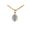 18k Designer Ethiopian Gold Opal Charm Pendant - K Jewelry Accessories