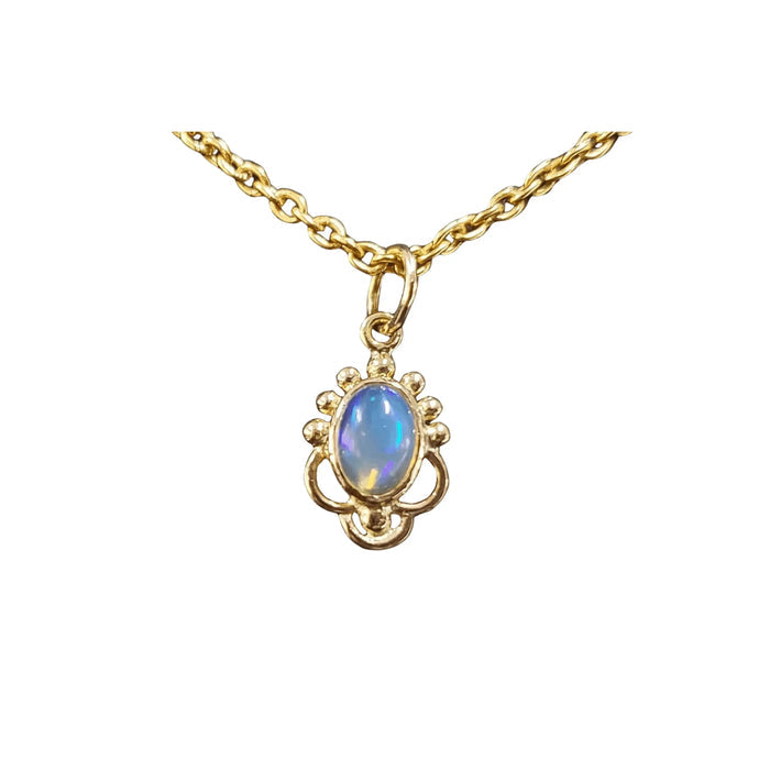 18k Designer Ethiopian Gold Opal Charm Pendant - K Jewelry Accessories