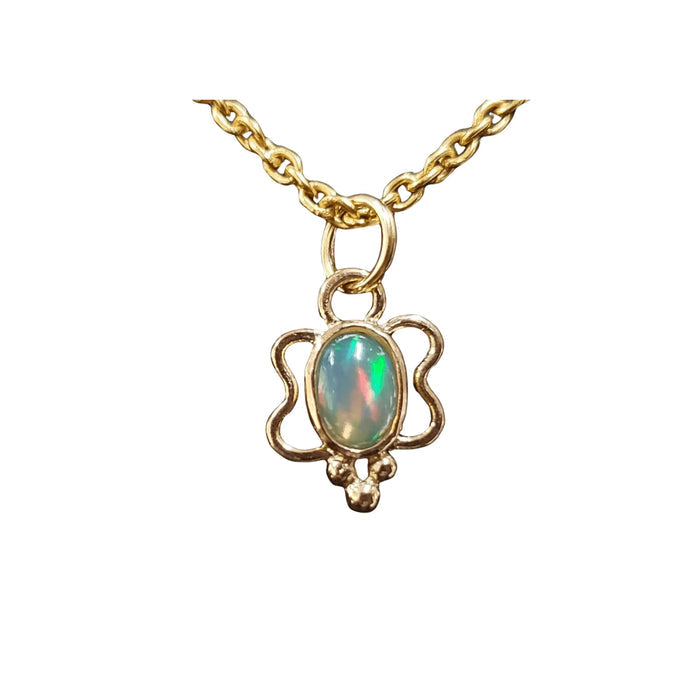 18k Ethiopian Opal Gold Pendant Butterfly Shape Charm - K Jewelry Accessories