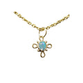 18k Floral Gold Oval Opal Pendant Jewelry Findings For Her - K Jewelry Accessories