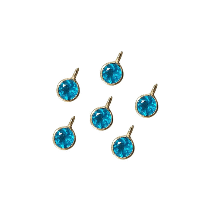 18k Gold 4 mm Neon Blue Apatite Charm Beautiful Jewelry - K Jewelry Accessories