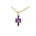 18k Gold Amethyst & Tsavorite Cross Shape Pendant - K Jewelry Accessories