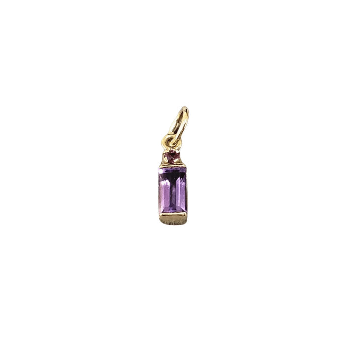 18k Gold Amethyst with Ruby Pendant Very Beautiful charm - K Jewelry Accessories