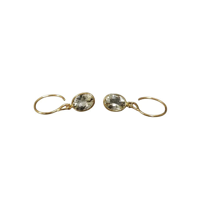 18k Gold Aquamarine Earrings: Handmade Oval - K Jewelry Accessories