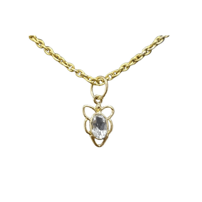 18k Gold Aquamarine Pendant Beautiful shape for women - K Jewelry Accessories