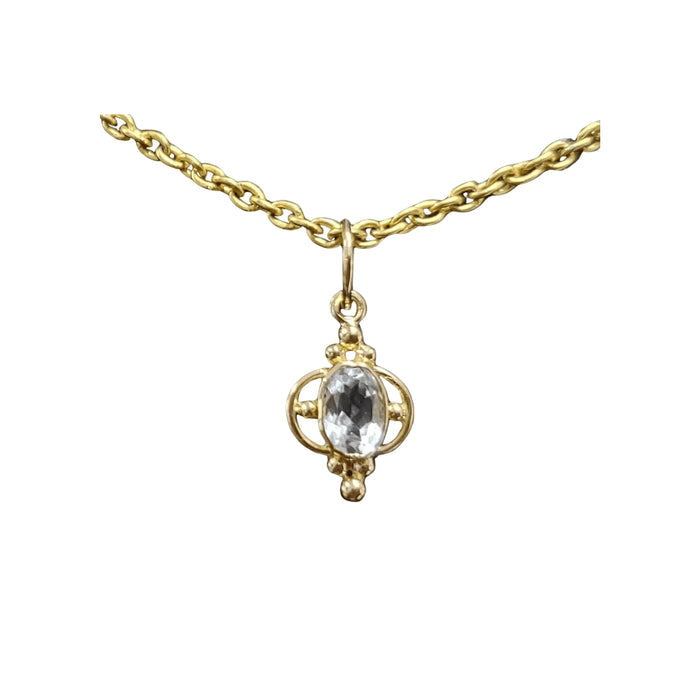 18k Gold Aquamarine Pendant Necklace for women - K Jewelry Accessories