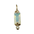 18k Gold Baguette Opal & Diamond Pendant with natural stone - K Jewelry Accessories