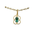 18k Gold Beautiful Zambian Emerald Dainty Necklace Charm - K Jewelry Accessories
