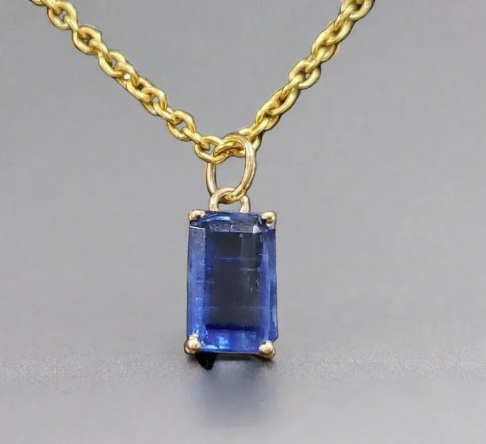 18k Gold Blue Kyanite Pendant Dainty - K Jewelry Accessories