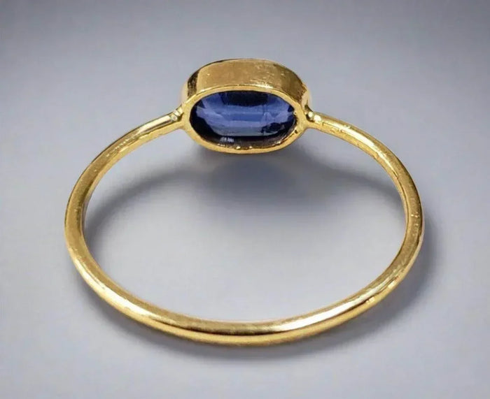 18k Gold Blue Kyanite Stackable Ring - K Jewelry Accessories