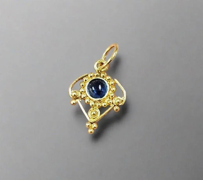 18k Gold Blue Sapphire Pendant Beautiful Jewelry - K Jewelry Accessories