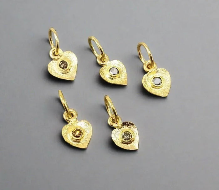18k Gold Brown Diamond Pendant Heart shape Elegant - K Jewelry Accessories