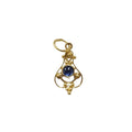 18k Gold Cabochon Blue Sapphire Pendant Women - K Jewelry Accessories