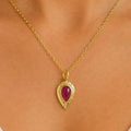 18K Gold Cabochon Ruby Pendant
