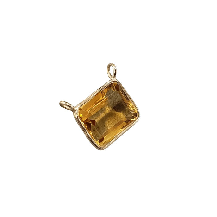 18k Gold Citrine Quartz Pendant Connector - K Jewelry Accessories