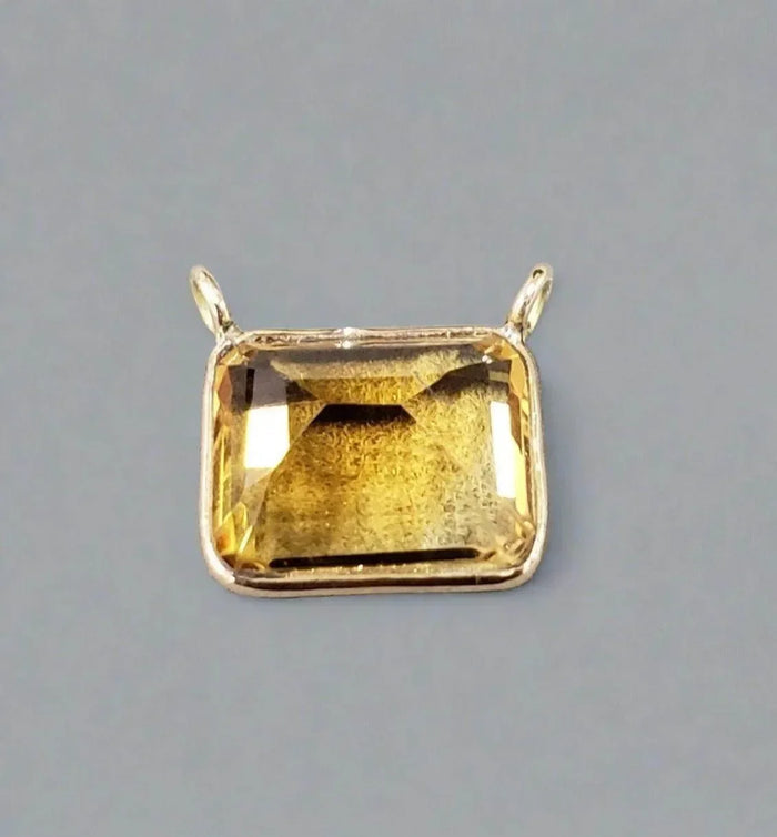 18k Gold Citrine Quartz Pendant Connector - K Jewelry Accessories