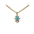 18k Gold Dainty Ethiopian Opal Pendant Minimalistic - K Jewelry Accessories