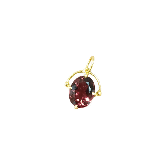 18k Gold Dainty Pink Tourmaline Necklace Pendant - K Jewelry Accessories