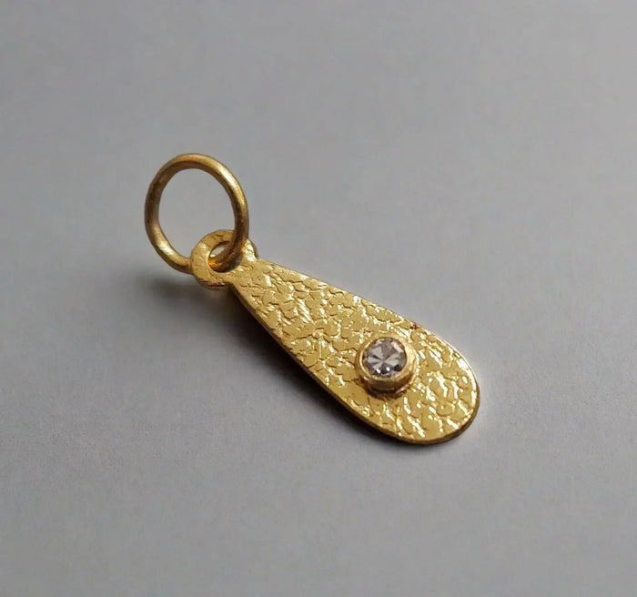 18k Gold Diamond Charm Pendant Dainty for Unisex - K Jewelry Accessories